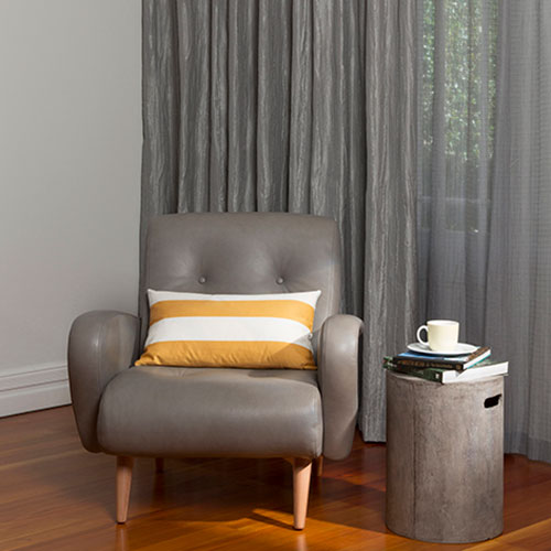 James Dunlop Avalanche drapes with sheer behind